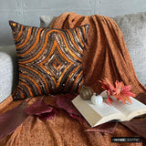 Orange Illusion - Orange Art Silk Throw Cushion Cover