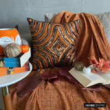 Orange Illusion - Orange Art Silk Throw Cushion Cover