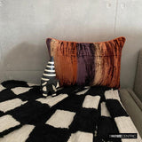 Ombre Play - Brown Velvet Decorative Lumbar  Cushion Cover