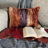 Ombre Play - Brown Velvet Decorative Lumbar  Cushion Cover