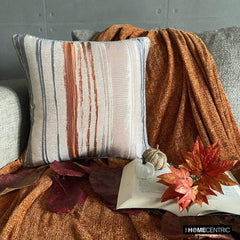 Rustic Martini - Rust Jacquard Silk Throw Cushion Cover