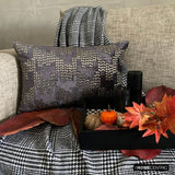 Diamontina - Violet & Purple Velvet Decorative Lumbar  Cushion Cover