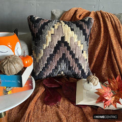 Zidan - Brown Velvet Throw Cushion Cover
