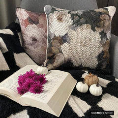 Munstead Wood Rose - Purple Cotton Throw Cushion Cover