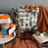 Maze Noir - Black Burlap Throw Cushion Cover