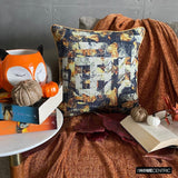 Maze Noir - Black Burlap Throw Cushion Cover