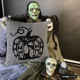 Classic Pumpkin - Black Jacquard Decorative Throw Cushion Cover