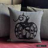 Classic Pumpkin - Black Jacquard Decorative Throw Cushion Cover