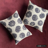 Pumpkin Eclipse - Black Jacquard Decorative Lumbar  Cushion Cover