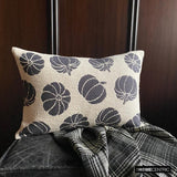 Pumpkin Eclipse - Black Jacquard Decorative Lumbar  Cushion Cover