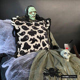 Spooky Ghost - Black Jacquard Spooky Decorative Throw Cushion Cover