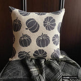 Noir Pumpkin - Black Jacquard Decorative  Throw Cushion Cover
