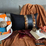 Feather Apart - Brown Suede Decorative Lumbar  Cushion Cover