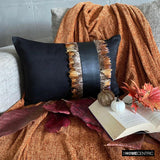 Feather Apart - Brown Suede Decorative Lumbar  Cushion Cover