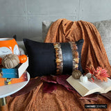 Feather Apart - Brown Suede Decorative Lumbar  Cushion Cover