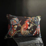 Monkey Mischief - Black Cotton Decorative Lumbar  Cushion Cover