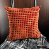 Eerie Glow - Orange Velvet Decorative Throw Cushion Cover