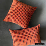 Eerie Glow - Orange Velvet Decorative Throw Cushion Cover