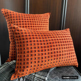 Eerie Glow - Orange Velvet Decorative Throw Cushion Cover