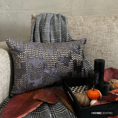 Diamontina - Violet & Purple Velvet Decorative Lumbar  Cushion Cover