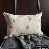 Night Crawlers - Beige Cotton Decorative Lumbar  Cushion Cover