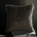 Crystal Black Mosaic - Black Velvet Decorative Throw Cushion Cover
