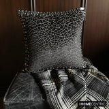 Crystal Black Mosaic - Black Velvet Decorative Throw Cushion Cover