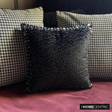 Crystal Black Mosaic - Black Velvet Decorative Throw Cushion Cover