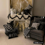 Gothic Bats - Black Jacquard Decorative Lumbar  Cushion Cover