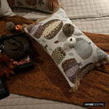 Cozy Pumpkins - Purple Woven Jacquard Decorative Lumbar  Cushion Cover