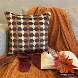 Orange Shapes - Orange Velvet Decorative Throw Cushion Cover