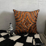 Orange Illusion - Orange Art Silk Throw Cushion Cover