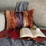 Ombre Play - Brown Velvet Decorative Lumbar  Cushion Cover