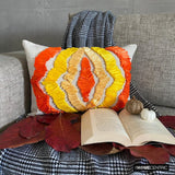 Sunbeam - Yellow & Orange Linen Decorative Lumbar  Cushion Cover