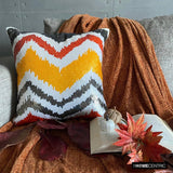 Fiery Mountain - Orange Art Silk Decorative Throw Cushion Cover