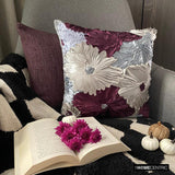 Glory In The Flowers - Purple Art Silk Throw Cushion Cover