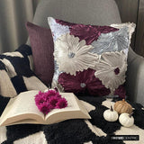 Glory In The Flowers - Purple Art Silk Throw Cushion Cover