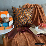 Orange Illusion - Orange Art Silk Throw Cushion Cover