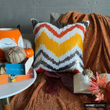 Fiery Mountain - Orange Art Silk Decorative Throw Cushion Cover