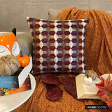 Burgundy Shapes - Burgubdy Velvet Decorative Throw Cushion Cover