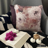 Munstead Wood Rose - Purple Cotton Throw Cushion Cover