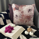 Munstead Wood Rose - Purple Cotton Throw Cushion Cover