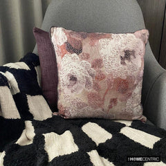 Munstead Wood Rose - Purple Cotton Throw Cushion Cover