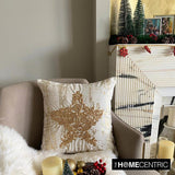 Xmas Star - Gold Velvet Handmade Throw Cushion Cover