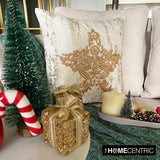 Xmas Star - Gold Velvet Handmade Throw Cushion Cover