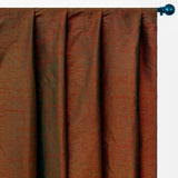 Rust And Green Art Silk Curtain Panels