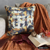 Maze Noir - Black Burlap Throw Cushion Cover