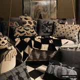 Classic Pumpkin - Black Jacquard Decorative Throw Cushion Cover