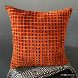 Eerie Glow - Orange Velvet Decorative Throw Cushion Cover