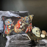 Monkey Mischief - Black Cotton Decorative Lumbar  Cushion Cover